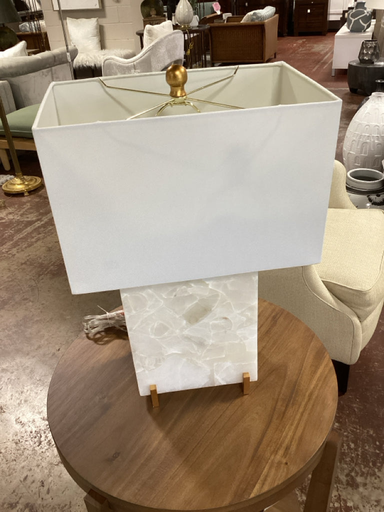John Richard 24" Alabaster Horizontal Block Designer Lamp with Shade