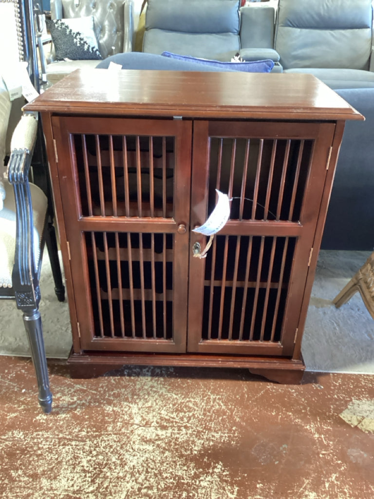 Locking Ten Bottle Wood Wine Cabinet 28"W x 17"D x 31"H