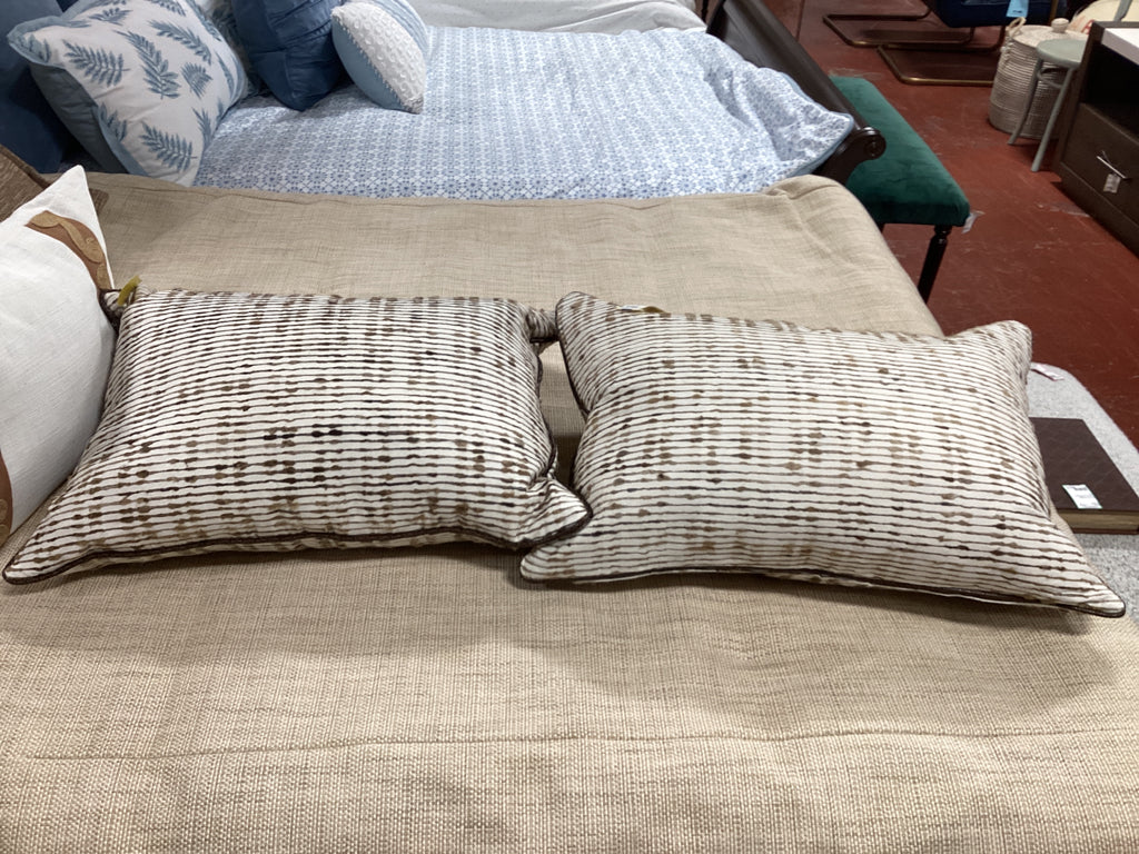 QUEEN Barclay Butera comforter w/ 2 accent pillows(brown/blk stripes)