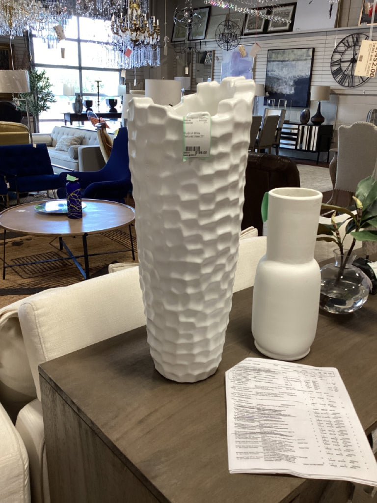 Studio A White Textured Vase 21"