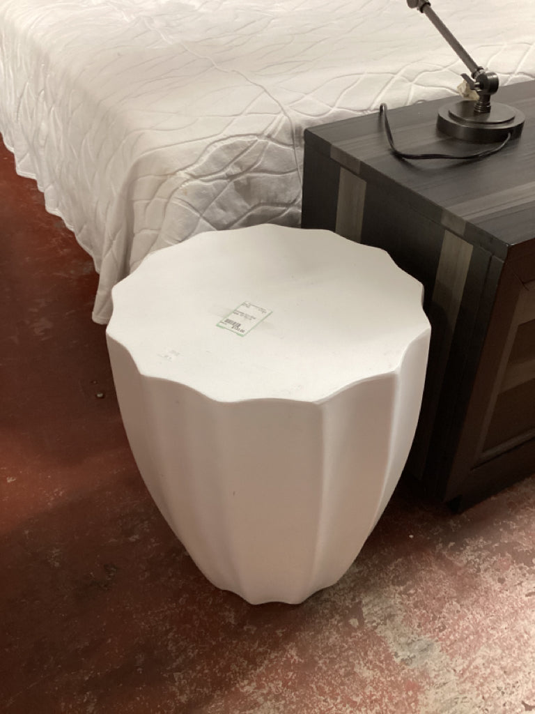 Concrete Ivory End Table  15" Round