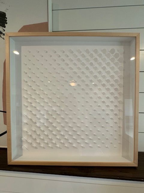 Framed white paper art (maple frame); 30x30