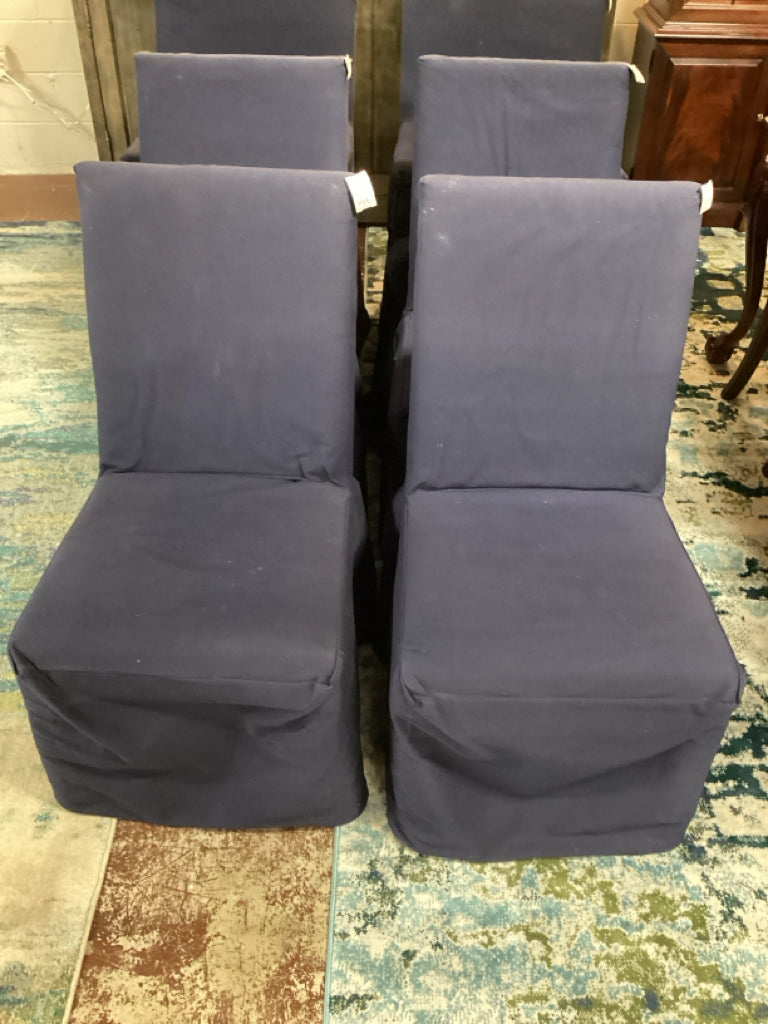 Set of Four Pottery Barn Comfort Square Dining Side Chairs w/ Two Sets of Covers