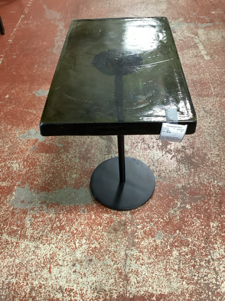 Four Hands Zevon End Table Moss Cast Glass  17x10x17.5