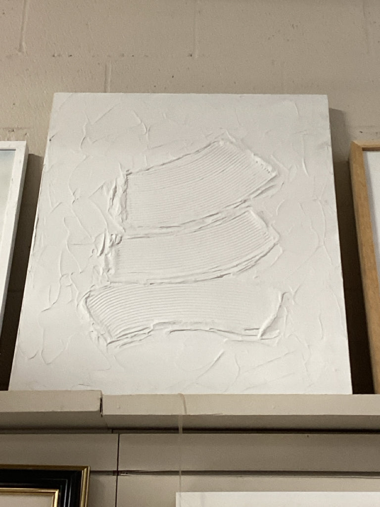 A Move in Silence white plaster art 24x30