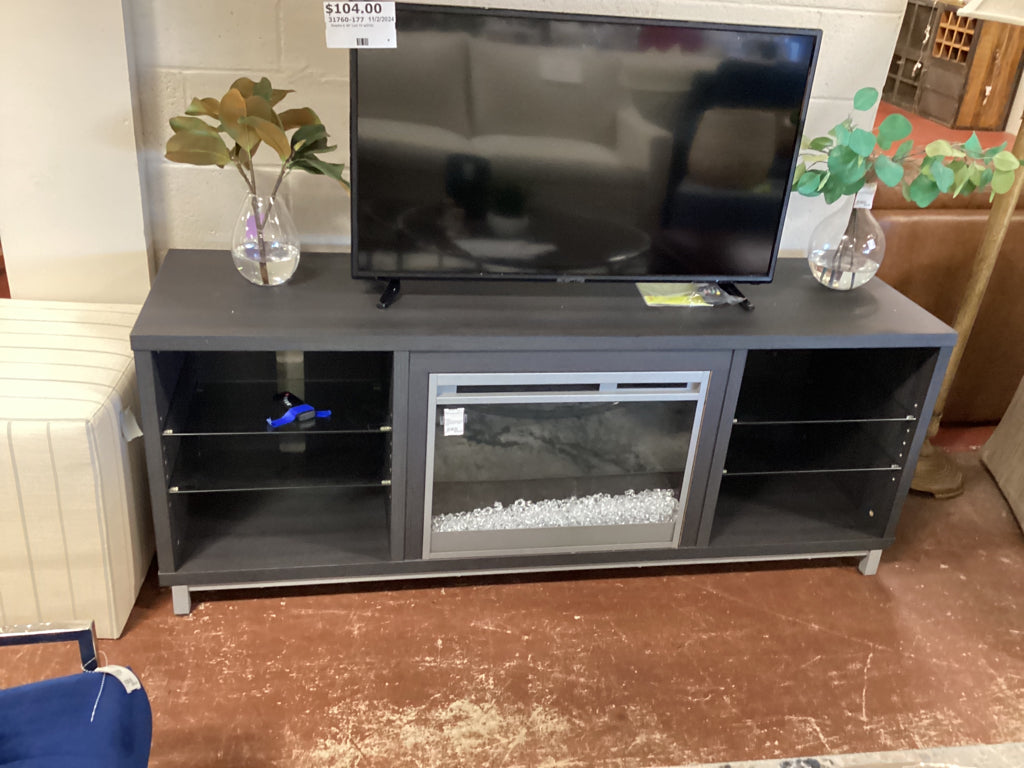 Media Cabinet/Fireplace with shelves 65L x 19W x 25W