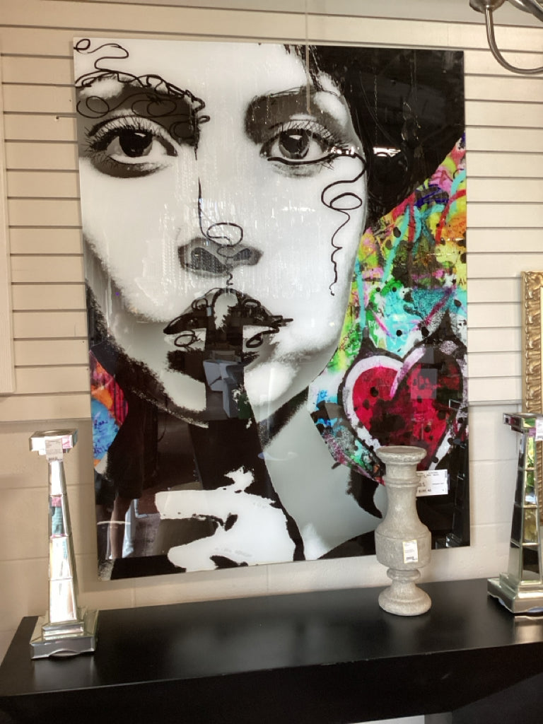 Art / Tempered  Glass " Secret Woman"  44 x 59