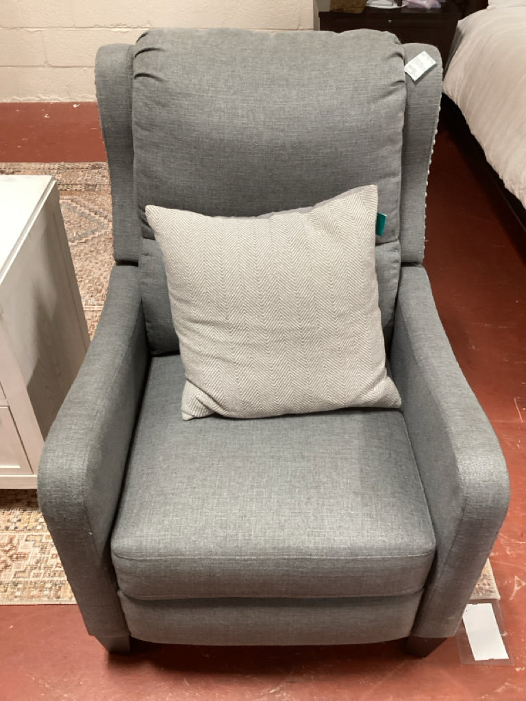 Recliner / grey pushback recliner with nail head trim 29 x 34 x 42