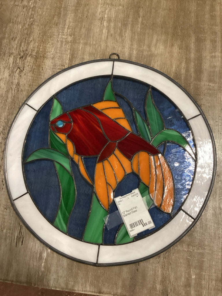 12" Round Fish Stained Glass
