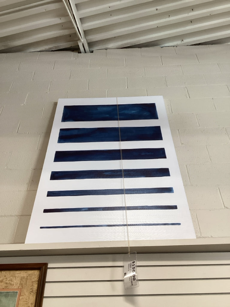 Horizons Artwork Blue and White Stripes 40 x 60