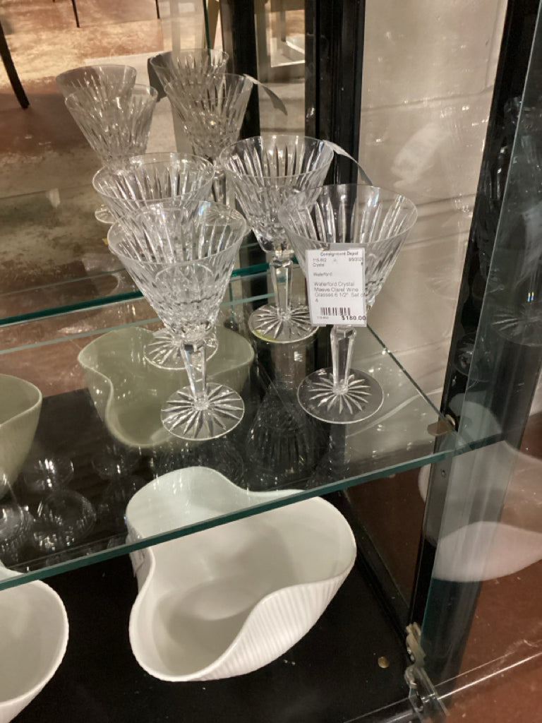 Waterford Crystal Maeve Claret Wine Glasses 6 1/2"  Set of 4
