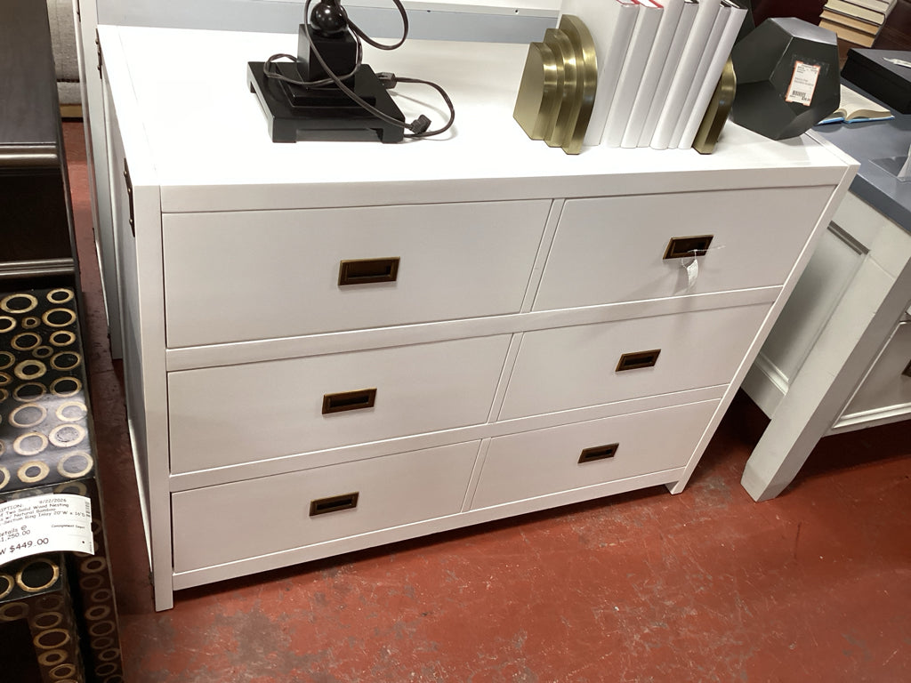Dorel 6 drawer Dresser/ white campaign style / 45 x 19 x 33
