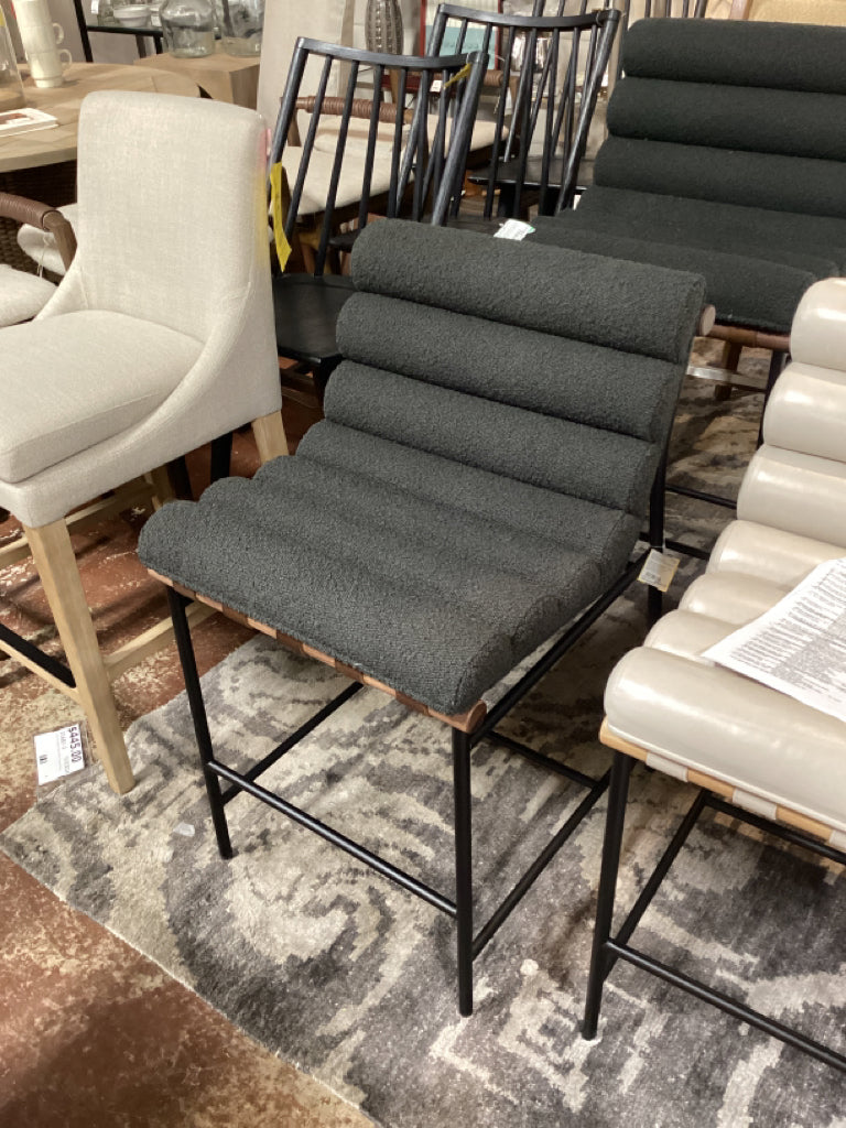 Denver Modern Vail Boucle Charcoal Counter Stool BMPW3XKA