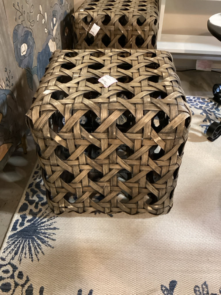 Rattan Ottoman 19x19x20