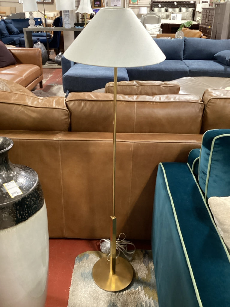Visual Comfort 54" Rubbed Antique Brass Hackney 54"  Floor Lamp