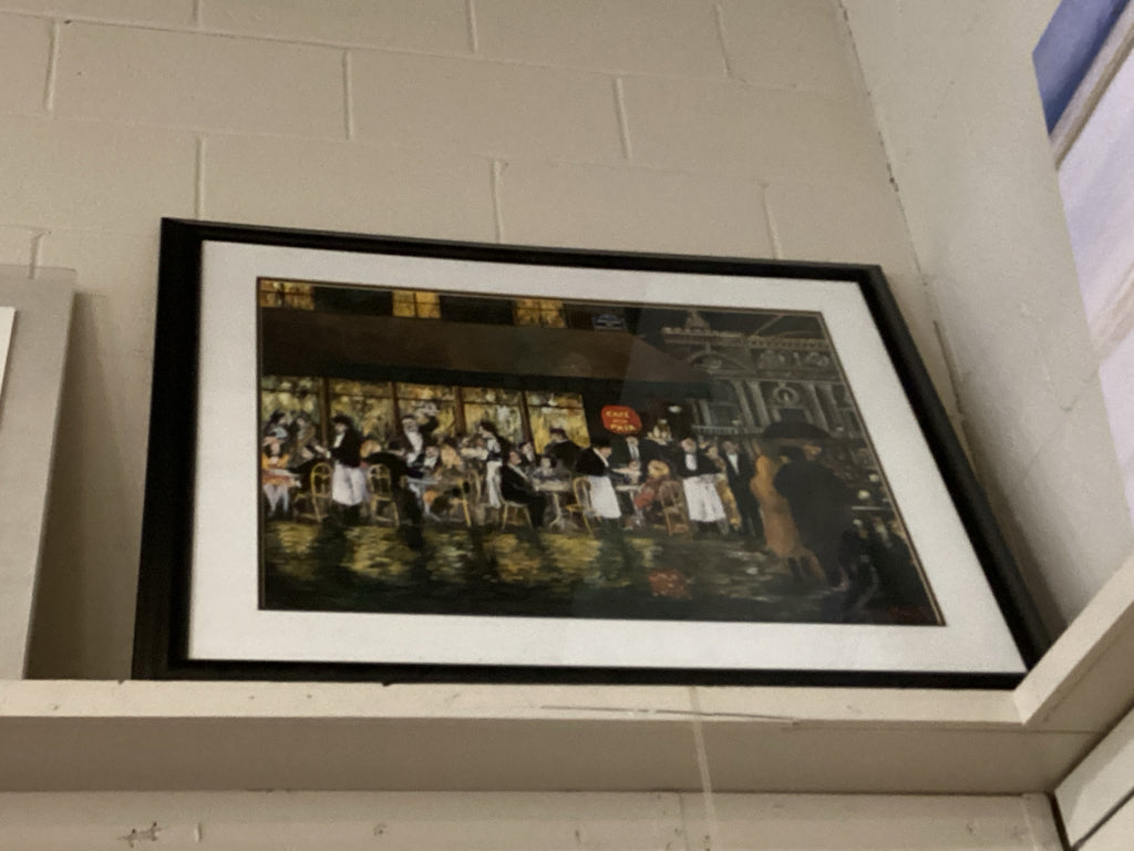 Guy Buffet  Cafe de la Paix in black frame 40 x 32