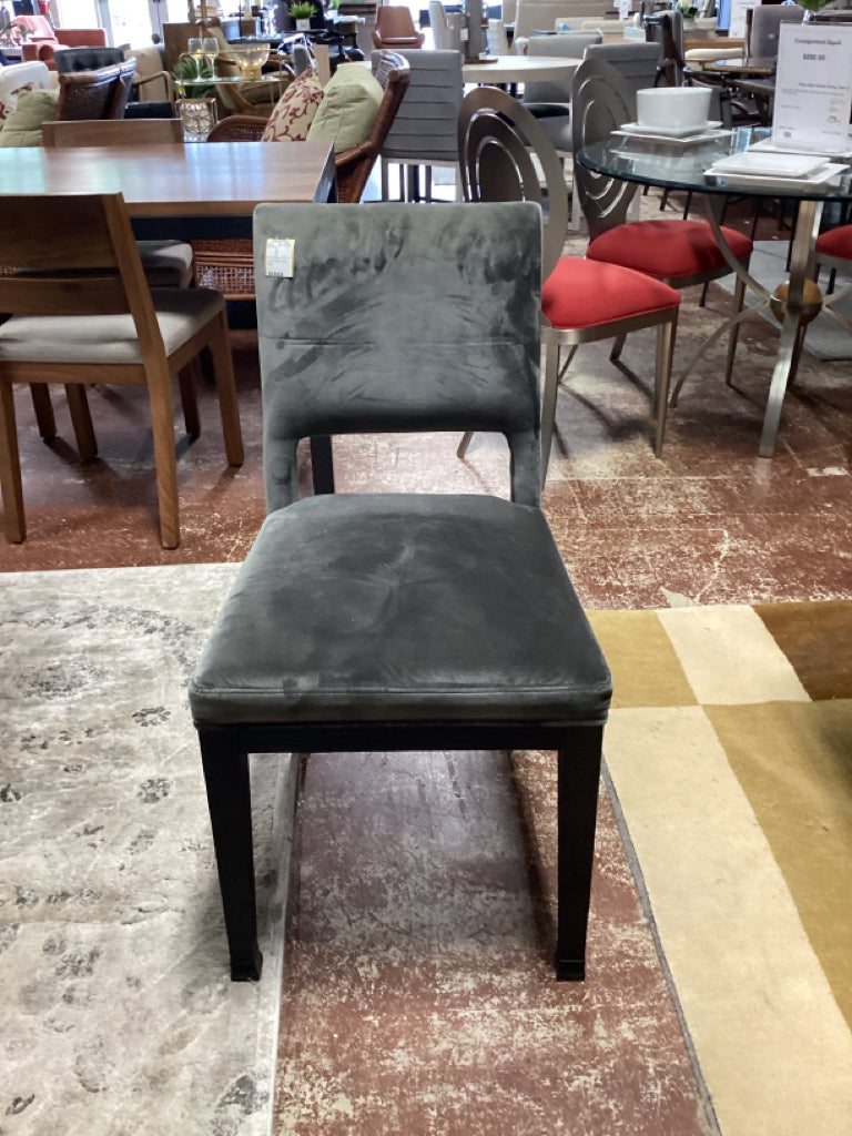 Dining Chais / SET of 6 grey velvet dinng chairs
