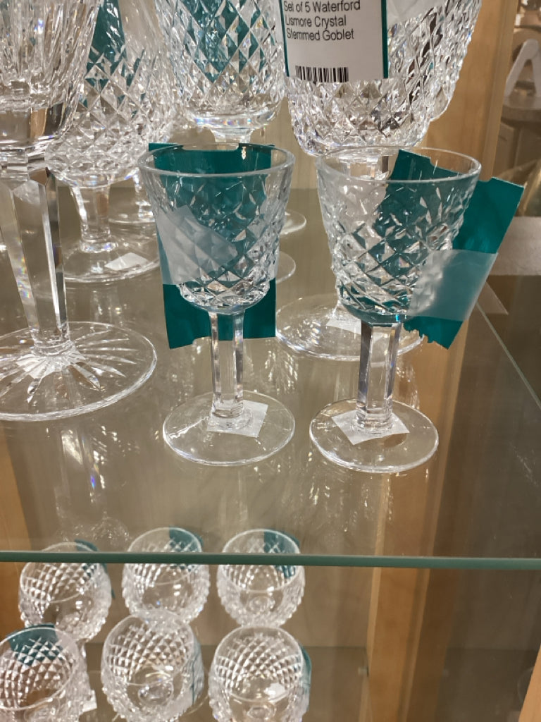 PAIR Waterford Lismore Crystal Liqueur Glasses 3 1/2"