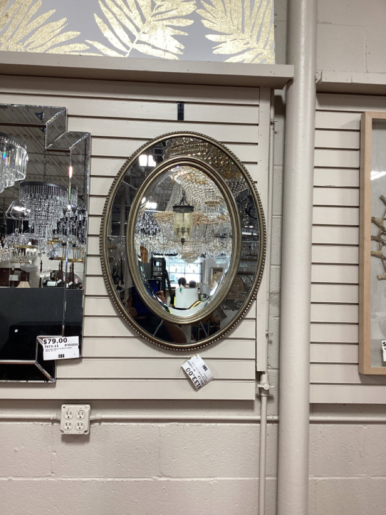 Elegant Uttermost Mirror with Beaded Trim 33 x 24