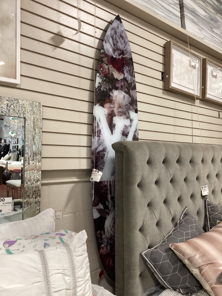 Oliver Gal " King Bloom Surfboard" Art 76"x 18" on high gloss acrylic