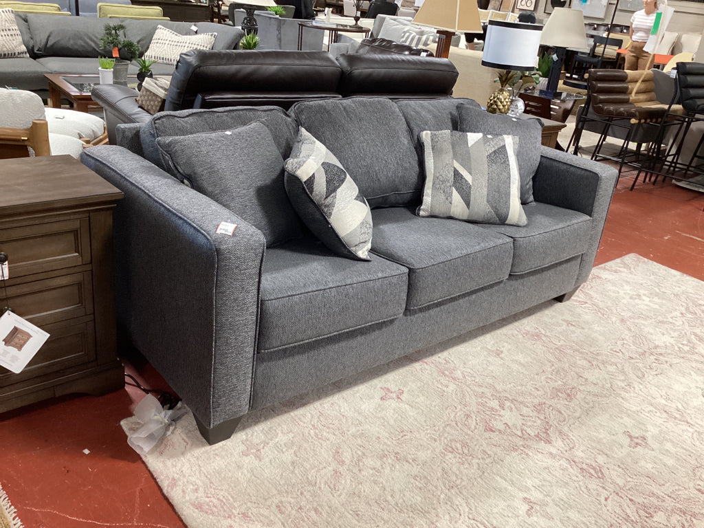 Grey Sofa 79" with throw pillows