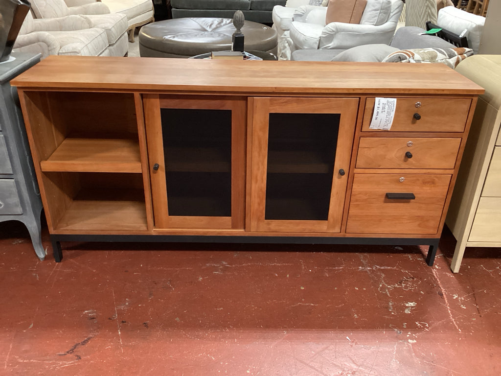 Room & Board Linear Custom Classic Four-Insert Cabinet w/ Cherry Top and Natural