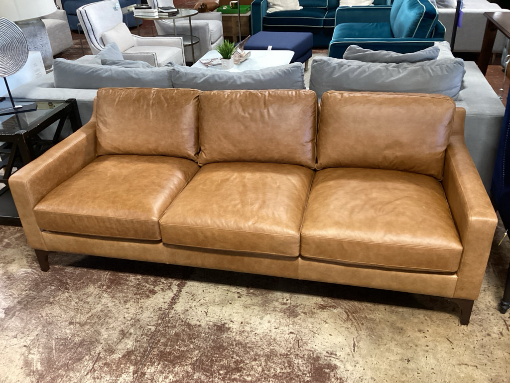 Sorrento Sofa Cognac Tan 85"Wx35.5Dx34H 9WP2B6Q2
