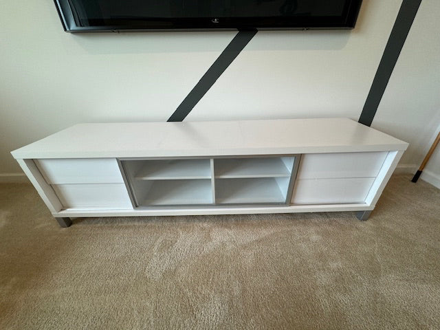 "Monarch Specialties Transitional White media Cabinet  71x18x20"