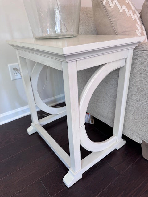 Ivory nesting  tables; wood  24x17x26.25