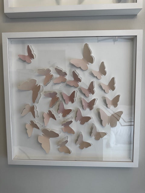 Pottery Barn Teen Folded Butterfly Shadow Box, Blush; 23x23