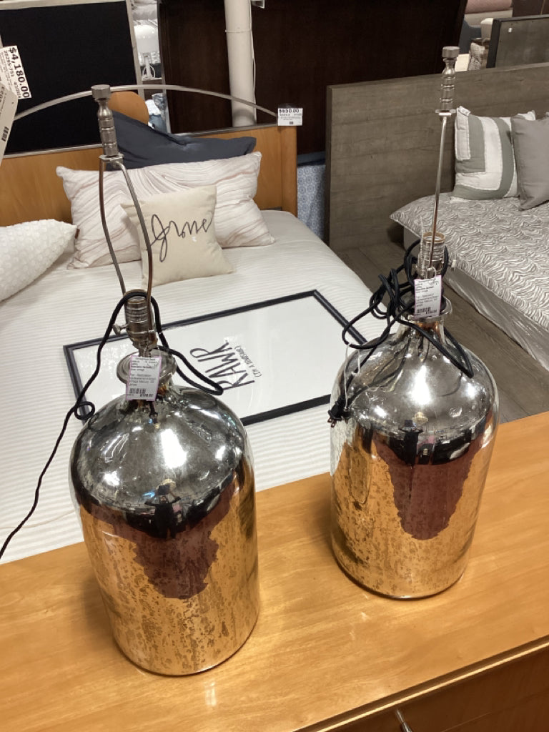Pair - Restoration HardwareHand Blown Vintage Mercury  33" Lamps
