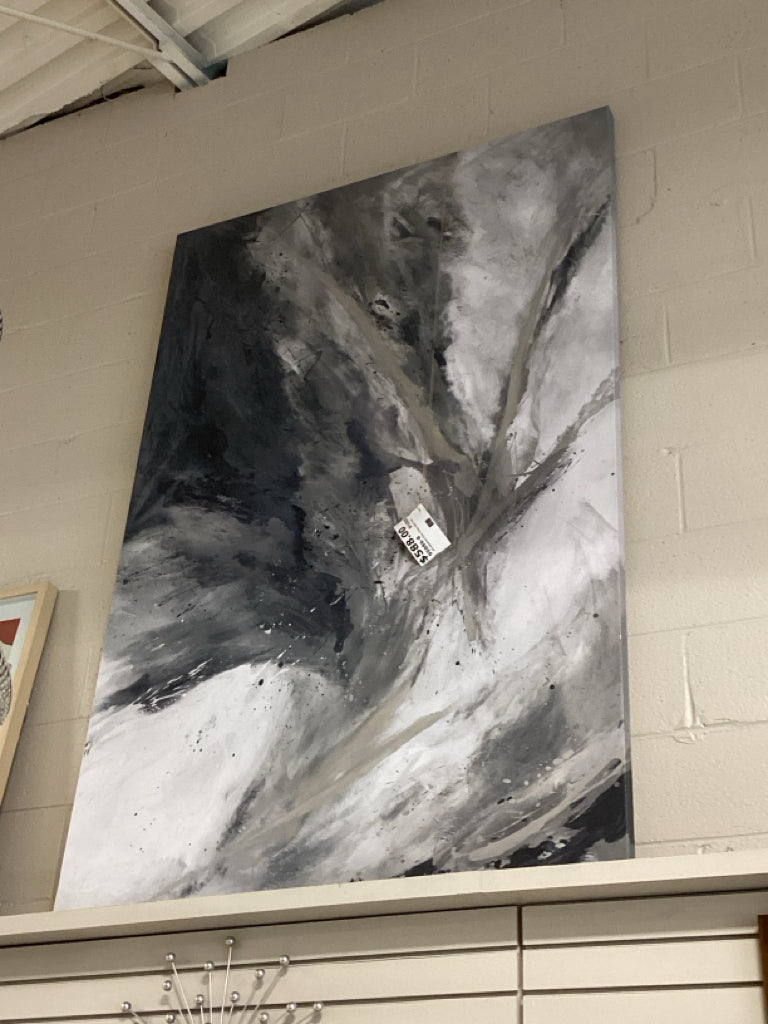 Art Abstract Grey Ocean Swirl 72x47