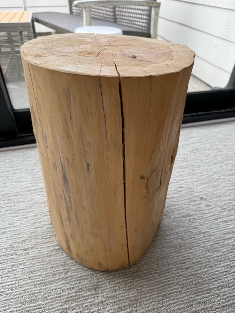 Wood Stump Side Table Light Wood 13x18
