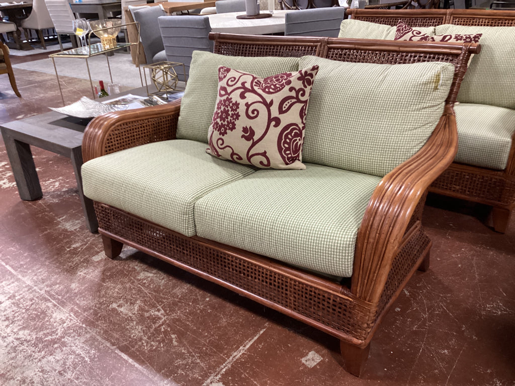 Wicker Outdoor Sofa wiith Cushions 58" X 30" X 24"