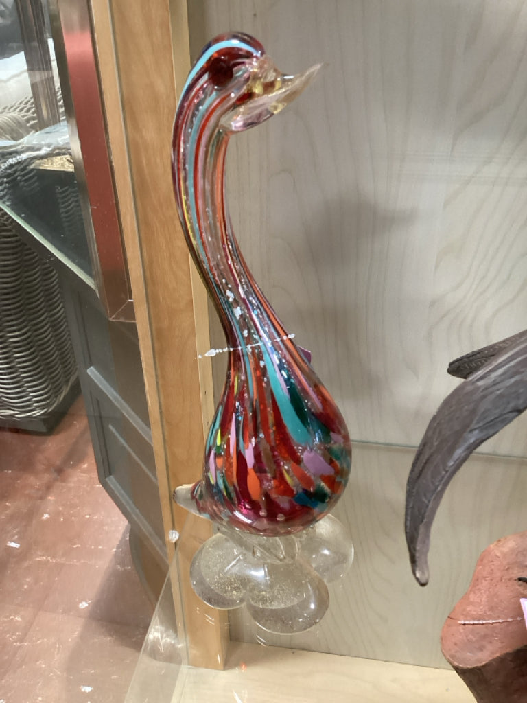 Hand-Blown Murano Style Multi Color Confetti/Ribbon Glass