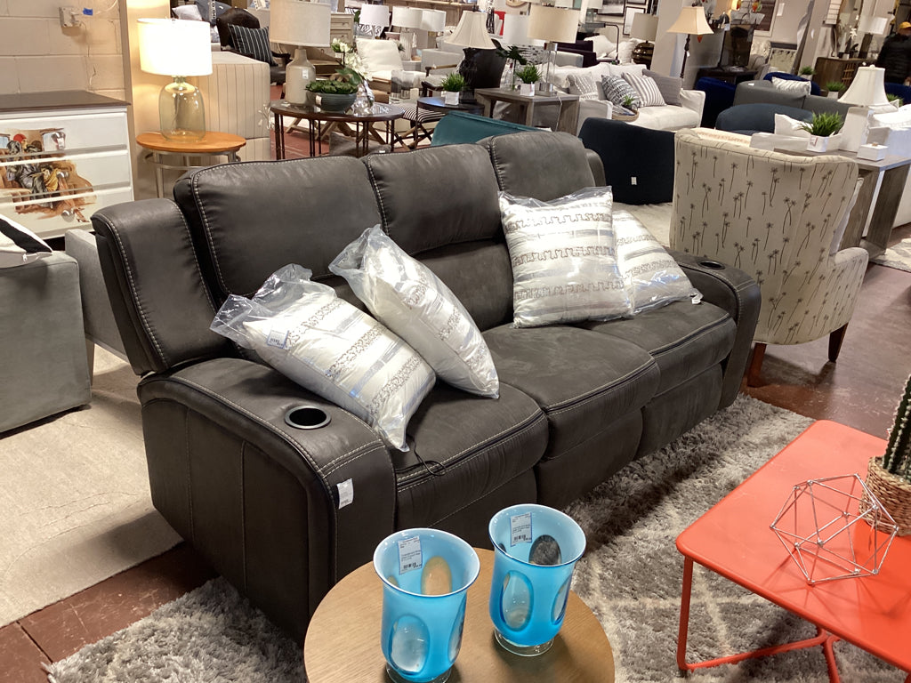 Fabric Power Reclining Sofa 88.2x40.1x42.1 GREY