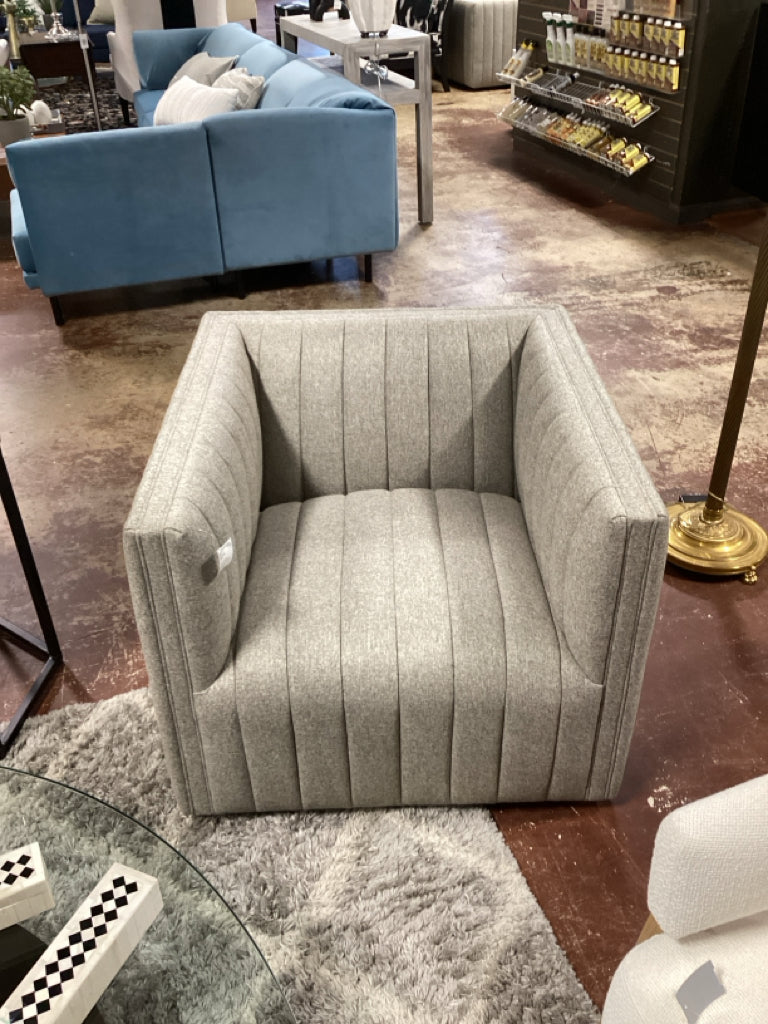 Four Hands Augustine Swivel Chair-Orly Natural 32x24x26