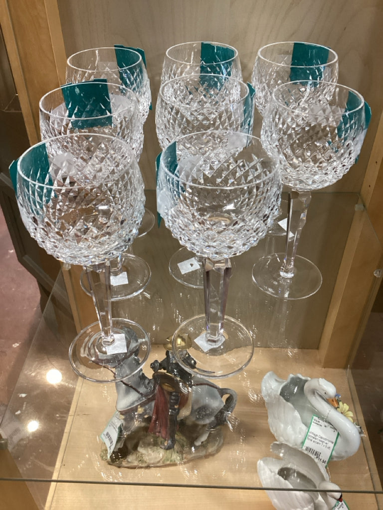 Waterford Lismore Crystal Hock Wine Glass Set of 4