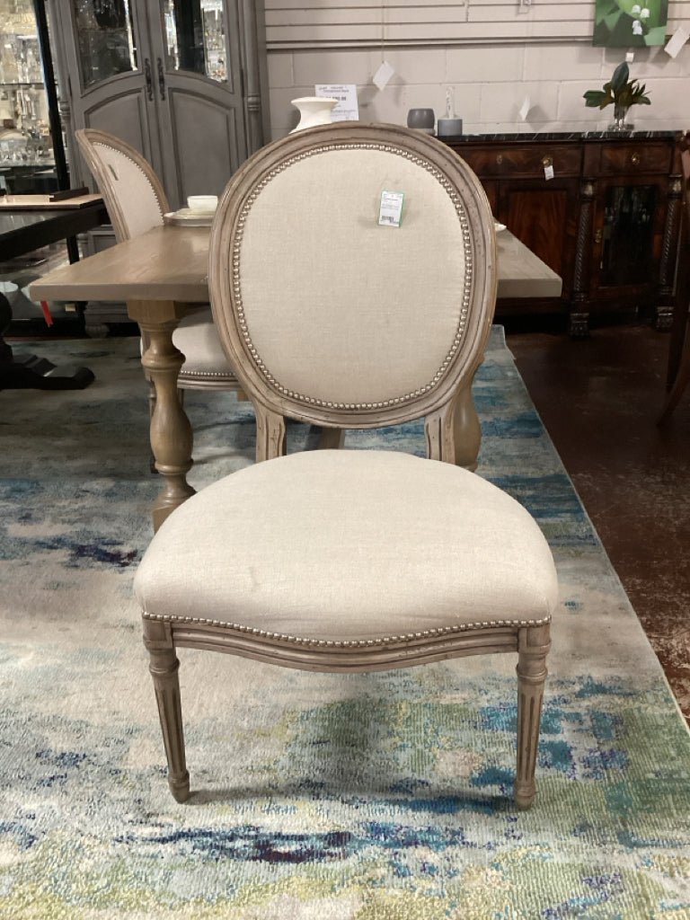 RH Vintage French Round Fabric Chair