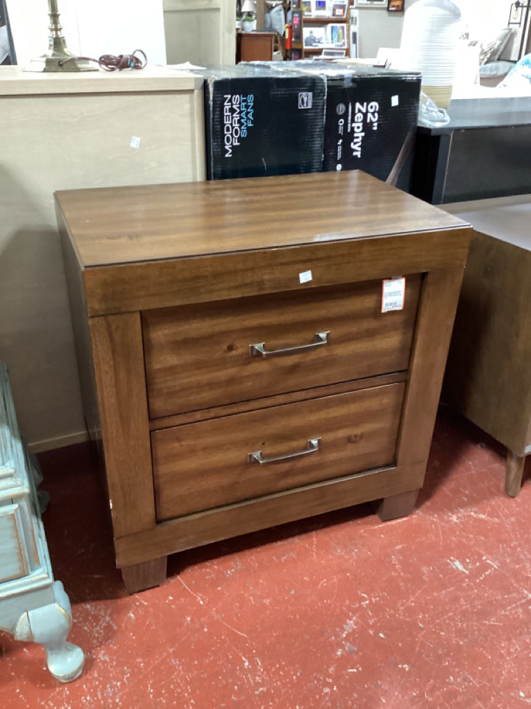 2 Drawer Nightstand Walnut  15 in. x 26 in. x 24 in.