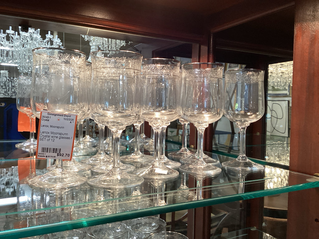 Lenox Moonspunn Crystal wine glasses / SET of 12