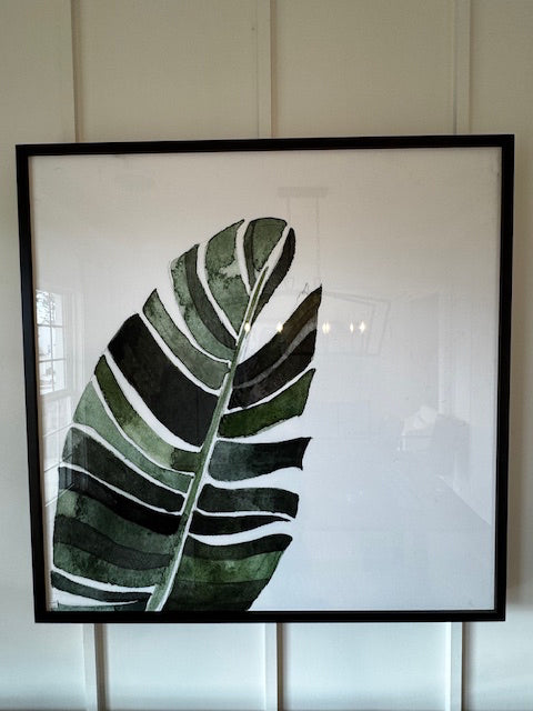 Four Hands Art Studio Banana Leaf by Jess Engle black framed wall art; 40x40