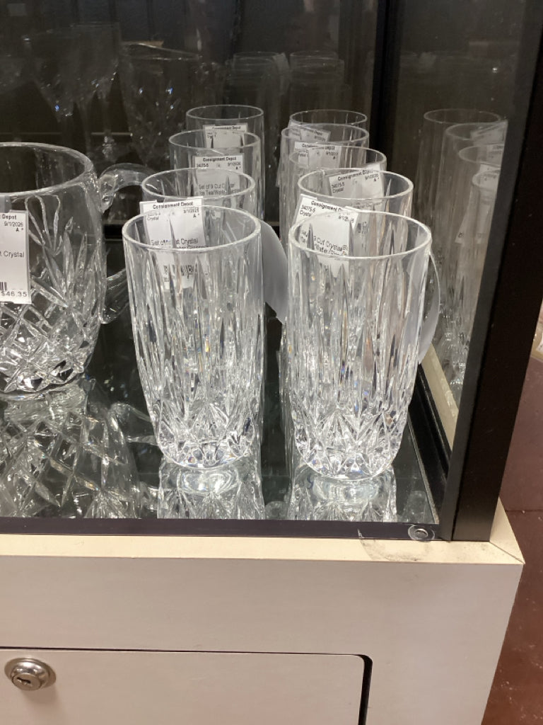 Set of 9 Cut Crystal  Ice Tea/Water Glasses