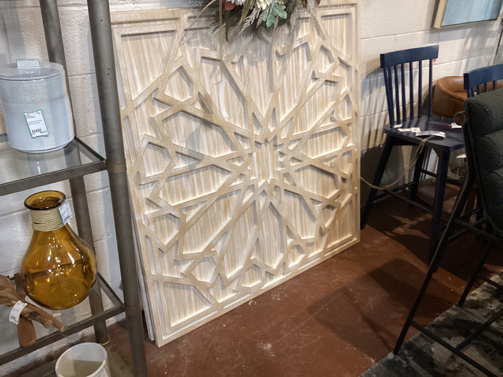 West Elm Wood square dimensional wall art; white wash; 47.5â€x47.5â€
