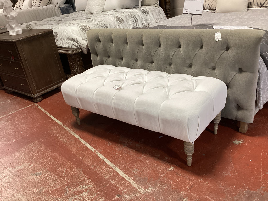 WHITE Upholstered  Bench