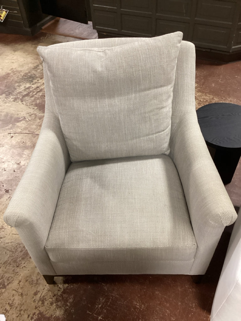 Hickory Marlin Accent Chair/ cream & beige with accent pillow 30 x 35  x 34