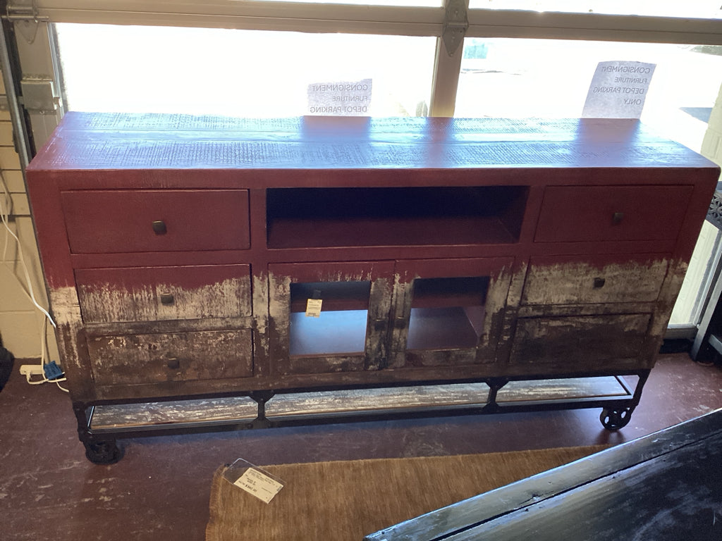 Rustic/distressed Red Sideboard 70x39x18 "As Found"