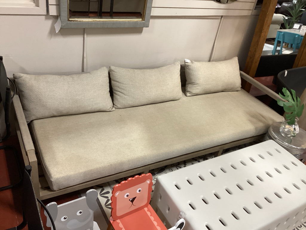Four Hands Sherwood Outdoor Furniture washed brown wood / beige 93"