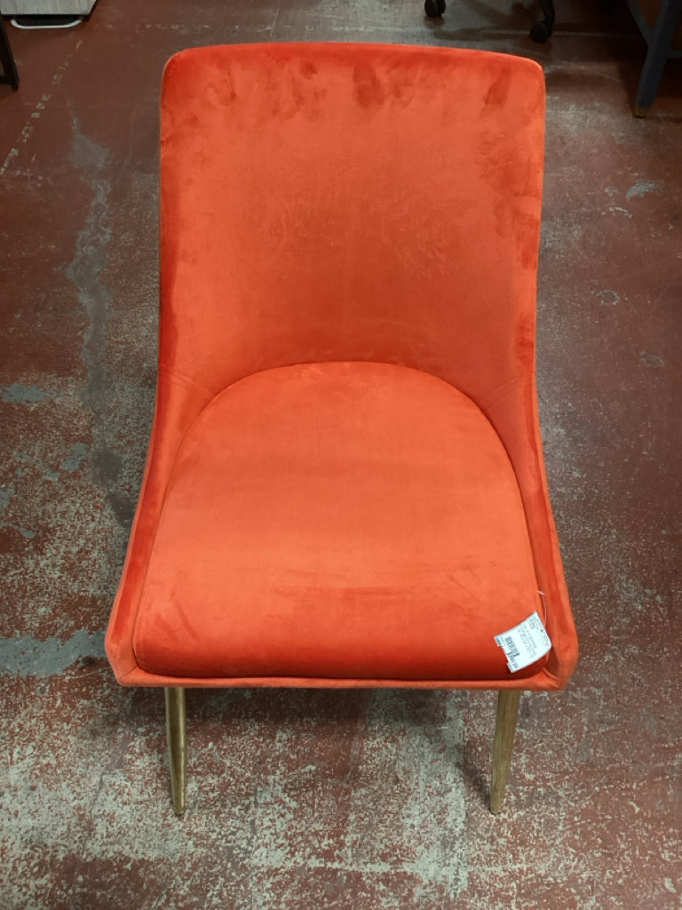Set of 4 Modway Orange Velvet Dining Chair 19 1/2 x 20 x 33 1./2
