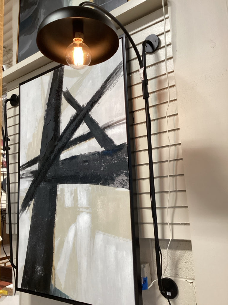 Renwil black iron wall mount swing arm light 54 x 26